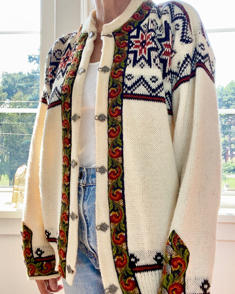 VINTAGE Norwegian Fair Isle Jacquard Cardigan – Ardith