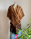 Vintage Blonde Mink Shawl Stole Cape Jacket With Tails