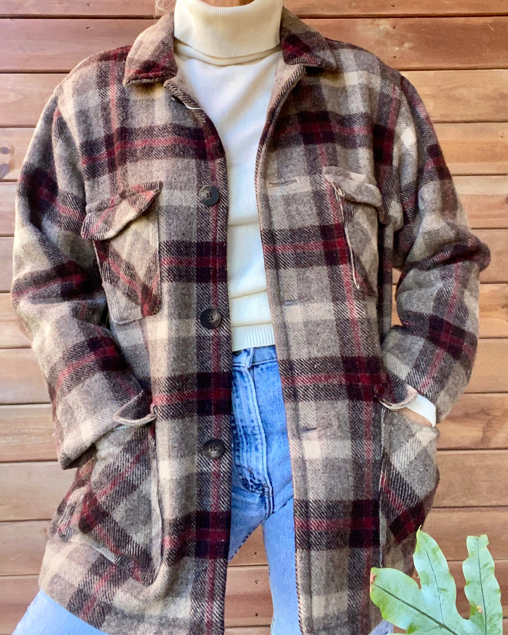 Vintage Woolrich Wool Plaid Hunting Outdoorsman Jacket Coat USA M L