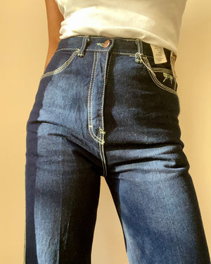 Vintage Deadstock NWT 1970s High Waisted Rigolletto Raw Denim Jeans size 29