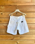 Vintage STAN RAY Carpenter Hemmed Bermuda White Jean Shorts size 28 Made in USA