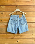 Vintage 1990s Orange Tab Levis 951 Light Wash Bermuda Denim Jean Shorts 28