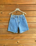 Vintage 1990s 560 Red Tab Levis Medium Wash Bermuda Hemmed Denim Jean Shorts 26 made in USA