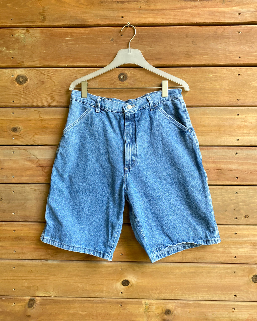 Vintage Y2K Wrangler Carpenter Hemmed Jean Shorts Medium Wash size 33