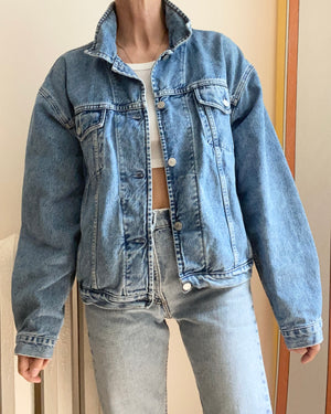 Vintage 1990s GAP Boxy Jean Jacket Made in Canada Size L