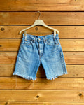 Vintage 1980s Orange Tab Levis 505 light Wash Bermuda Denim Cutoff Jean Shorts 30 Made in USA