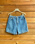 Vintage 1990s CALVIN KLEIN Cuffed Medium Wash Jean Shorts High Waist Relaxed Fit Size 29