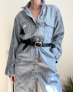 Vintage Big Mac Stripe Herringbone Mechanic Boiler Carpenter Jumpsuit Coveralls 42R M L XL  Made in USA