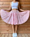 Vintage 1950s Full Circle Petal Pink Organdy Tiered Petticoat Skirt