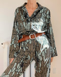 Vintage REDHEAD Treebark Camouflage Military Hunting Boilersuit Workwear Jumpsuit Coveralls M L Made in USA