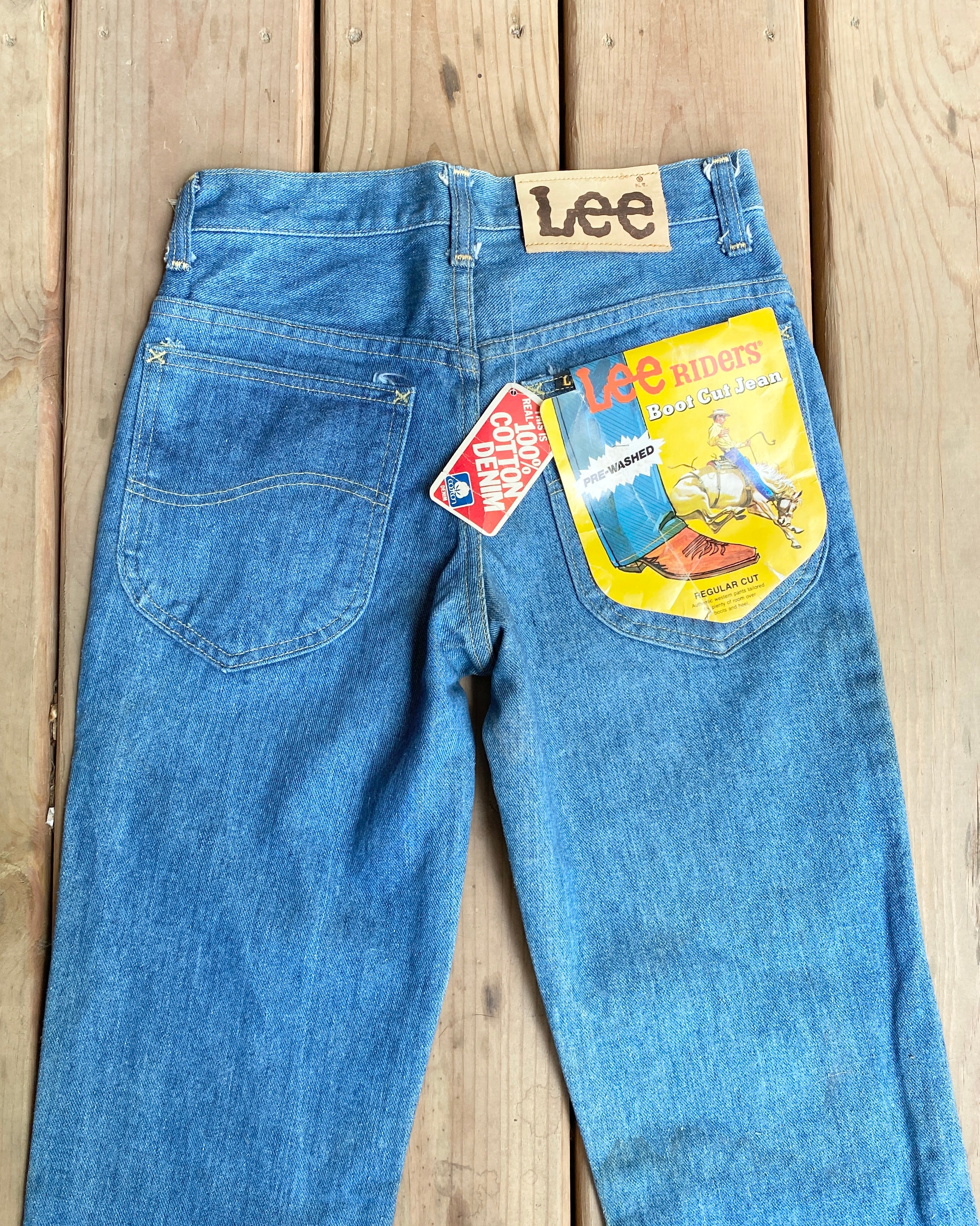 Vintage 1970s Deastock LEE RIDERS Bootcut Flares Jeans 26 Made in USA